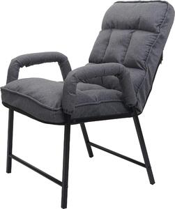 Jídelní židle HWC-K40, židle čalouněná židle, 160 kg nosnost opěradla nastavitelná kov látka/textil tmavě šedá