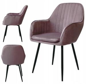 Ekspand | Jídelní židle QUEEN - špinavě růžová - moderní design - kvalitní sametová tkanina