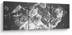 Obraz - Ilustrace hor (s hodinami) (90x30 cm)