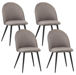 Jídelní židle Albatros se sametovým potahem sada 4 židlí CAPO, šedá - stylový vintage design, elegantní čalouněná židle k jídelnímu stolu - židle do kuchyně nebo jídelny s vysokou nosností