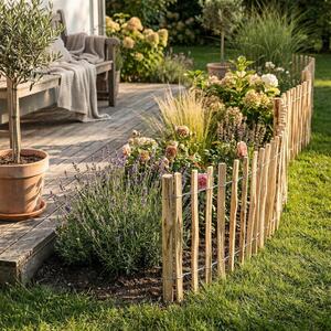 Plot Creative Home, výška 35 cm a délka 3 m | Plot z lískových prutů, rozteč prutů 3–4 cm