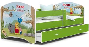 Dětská postel LUCY se šuplíkem - 140x80 cm - BEAR AND FRIENDS