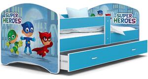 Dětská postel LUCY se šuplíkem - 180x90 cm - SUPER HEROES