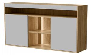 Komoda Biranto 150 2D, Barva: dub tajga / šedá 5903211533259