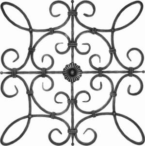 LogistSystem - Kované železo Ornament Kované železo 660x660mm - např. jako prvek pro okenní mříže - zábradlí - plot - bránu - rozety - mříže 13.011