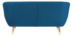 Modrá sametová pohovka Mazzini Sofas Benito, 158 cm