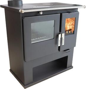EEK A+ - Verso CS Inox 7,7 kW krbová kamna na dřevo s nerezovou ocelí vlevo