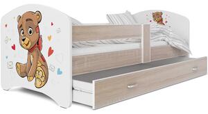 Dětská postel LUCY se šuplíkem - 180x90 cm - MEDVÍDEK