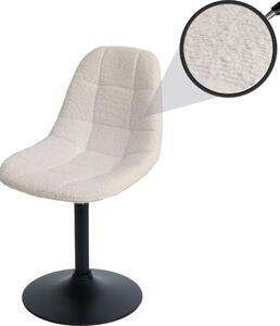 Jídelní židle HWC-A60, kuchyňská otočná židle, ocel Tkanina /textil bouclé (450g/m²) béžová