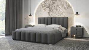 Elegantní čalouněná postel 180x200 MADALENA 1 s úložným prostorem - tmavě šedá