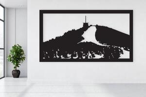 Jedinečný dřevěný obraz na zeď - Lysá hora od 2opice.cz Materiál: ČERNÝ EBEN, Velikost (mm): 485 x 270