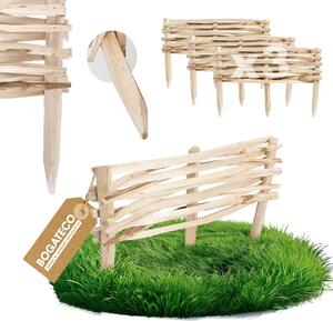 BOGATECO 3x zahradní plot z lískového dřeva 60 cm x 20 cm lemování záhonu lemování trávníku lemování plotu dřevěné lemování záhonu lemování plotu lemování záhonu lemování plotu lemování záhonu ideální jako lemování záhonu nebo cestičky