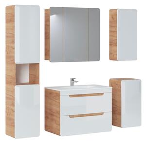Koupelnová závěsná skříňka BÁRA 80 cm - se zrcadlem