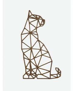 Sedící kočka - dřevěný polygonální obraz na zeď od 2opice.cz Materiál: DUB SONOMA, Velikost (mm): 470 x 285