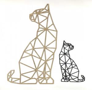 Sedící kočka - dřevěný polygonální obraz na zeď od 2opice.cz Materiál: ČERNÝ EBEN, Velikost (mm): 300 x 180