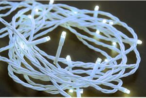 Venkovní LED vánoční řetěz – studená bílá, bílý kabel, 100 m, 1000 LED, 8 programů, časovač