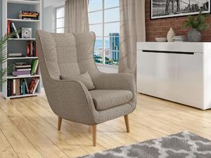 Designové křeslo ušák LEVI - tmavé béžové