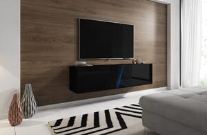 TV stolek/skříňka Savanna 160 (černá matná + černý lesk) (s osvětlením). 1000636
