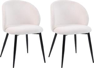 Židle Mobili Rebecca Karamu 81x54x56 Teddy fabric Metal Cream Black Modern SET 2 ks Částečně smontované