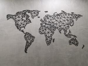 Naše originální Mapa světa - dřevěný obraz na stěnu od 2opice.cz Materiál: ČERNÝ EBEN, Velikost (mm): 3000 x 1655