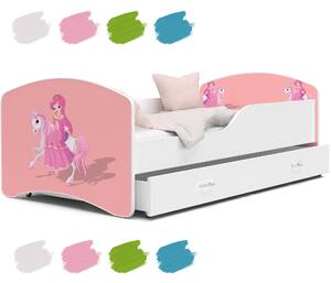 Dětská postel IGOR se šuplíkem - 180x80 cm - PRINCEZNA NA KONI