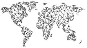 Naše originální Mapa světa - dřevěný obraz na stěnu od 2opice.cz Materiál: ČERNÝ EBEN, Velikost (mm): 1000 x 550
