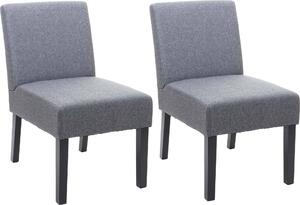 Sada 2 jídelních židlí HWC-F61, židle lounge chair, látka/textil tmavě šedá