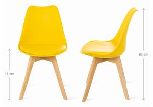 Sada 2 žlutých židlí s bukovými nohami Bonami Essentials Retro