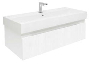 Koupelnová skříňka s baterií a umyvadlem SAT Evolution 98x30x44,8 cm bílá mat SATEVO100WMU2BA