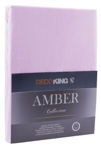 Světle fialové elastické džersejové prostěradlo DecoKing Amber Collection, 100/120 x 200 cm