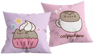 Oboustranný polštář Pusheen - motiv Catpusheeno & Cupcake - 40x40 cm