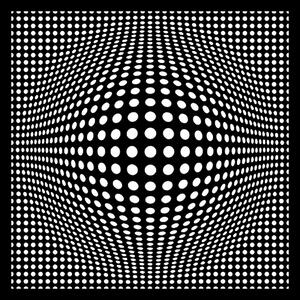 Dřevěný obraz na zeď Boule - optická iluze od 2opice.cz Materiál: ČERNÝ EBEN, Velikost (mm): 350 x 350