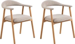 Smuk Bouclé jídelní židle Luna Beige - 2 kusy
