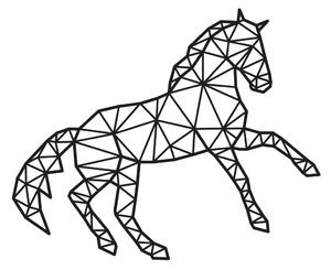 Dřevěný polygonální obraz na zeď - Kůň od 2opice.cz Materiál: ČERNÝ EBEN, Velikost (mm): 275 x 225