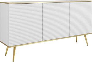 Okouzlující bílý příborník se zlatými nohami, 160 x 85 x 39