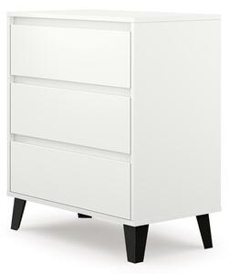 Topeshop SCANDI 3S BIEL, Bílá, 3 zásuvka/zásuvek, Středně-hustotní sklolaminát (MDF), Dřevotřískové desky, Dřevo, Moderní, 700 mm, 390 mm