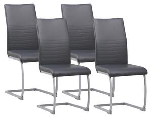 Albatros konzolové židle set 4 MURANO, šedá - jídelní židle, moderní design, potah Imitace kůže, silné čalounění - kuchyňská židle, čalouněná židle, židle k jídelnímu stolu do jídelny