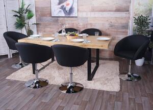 Sada 6 jídelních židlí HWC-F19, kuchyňská židle otočná židle lounge chair, otočná výškově nastavitelná látka/textil antracitová