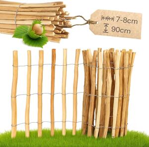 Plot z lískového oříšku PINEEA 90 cm vysoký – 5 m dlouhý dřevěný plot pro zahradu, ochranu rostlin a dekorace – odolný vůči povětrnostním vlivům