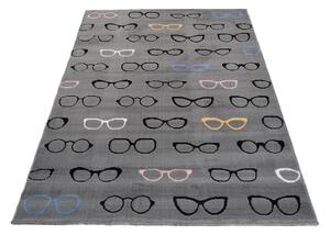 Dětský koberec NOX brýle - šedý