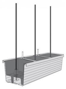 Samozavlažovací velkoobjemový truhlík Berberis TRIO antracit 117 cm