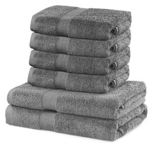 Set 2 bavlněných šedých osušek a 4 ručníků DecoKing Marina