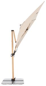Doppler ALU WOOD 220 x 300 cm - výkyvný zahradní slunečník s boční tyčí s ULTRA UV ochranou přírodní (slonovinová kost - kód barvy 820)