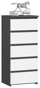 AKORD Furniture Factory OP0LCL5SZARBIA001, Bílá, 5 zásuvka/zásuvek, Matný, 16 mm, 31 cm, 350 mm