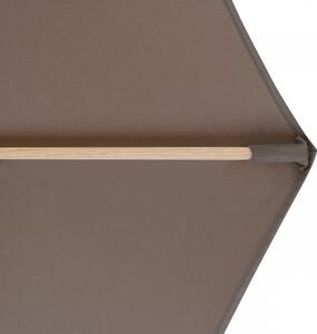 Doppler ALU WOOD 350 cm - slunečník s klikou s ULTRA UV ochranou hnědý (kód barvy 846)