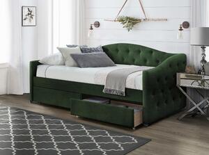 Jednolůžková postel 90 cm Amrora 90 (tmavě zelená) (s roštem a úl. prostorem). 1008003