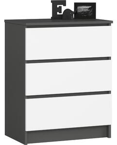 AKORD Furniture Factory OP0LK-6SZARBIA002, Bílá, 3 zásuvka/zásuvek, Matný, 16 mm, 51 cm, 400 mm