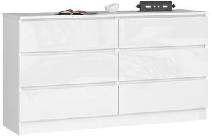 AKORD Furniture Factory OP0LK-1BIA008, Bílá, 6 zásuvka/zásuvek, Lesklý, 16 mm, 60 cm, 400 mm