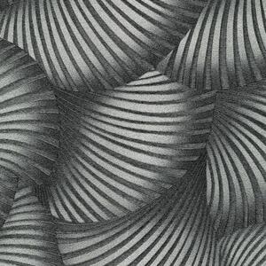 Vliesové tapety na zeď GMK Fashion for walls 5 10525-29, rozměr 10,05 m x 0,53 m, 3D twill stříbrný na černém podkladu, Erismann