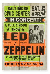 Cedule z borovicového dřeva Really Nice Things Led Zeppeling, 60 x 40 cm